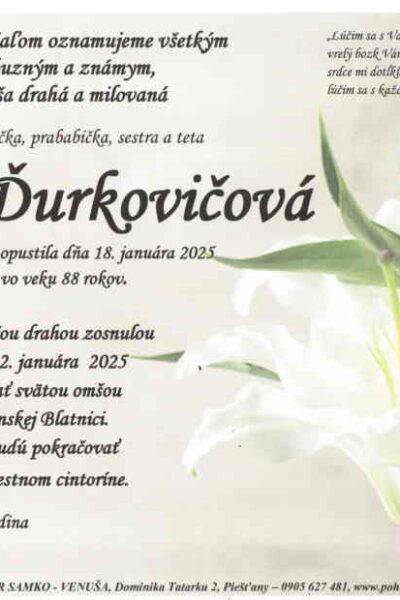 Ďurkovičová